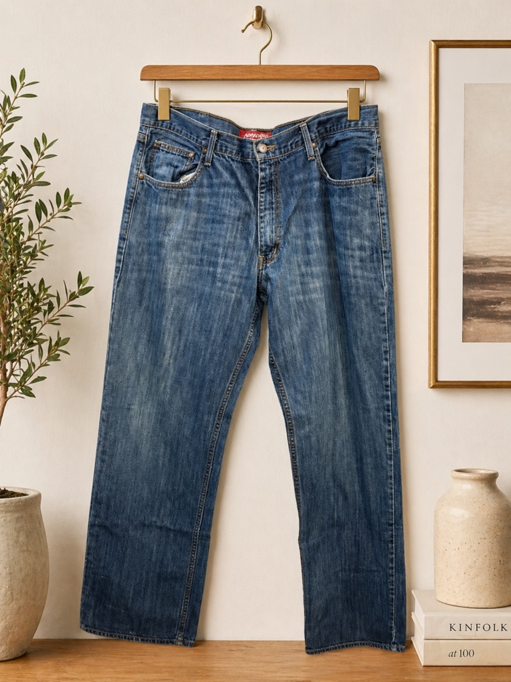 Arizona Jeans Co Relaxed Fit Blue Denim 38x34 Classic Straight